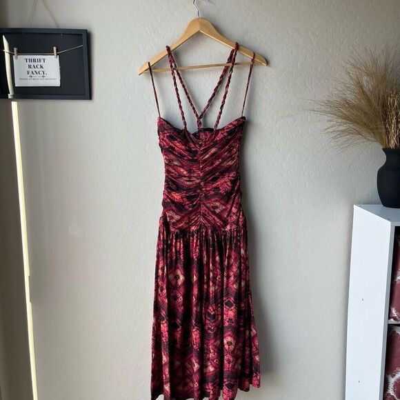 NEW Ulla Johnson Dress Marcella Wild‎ Rose Pink Print Halter Midi Dress Size 2 - Picture 8 of 12